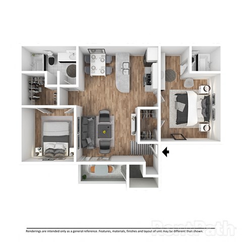 Two Bedroom, Two Bath Apartment